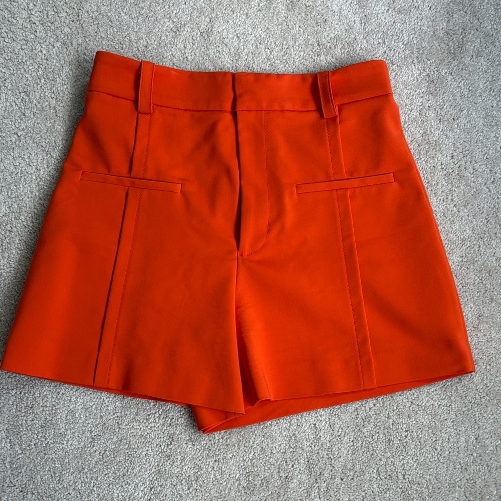 Zara High Waist Orange Shorts